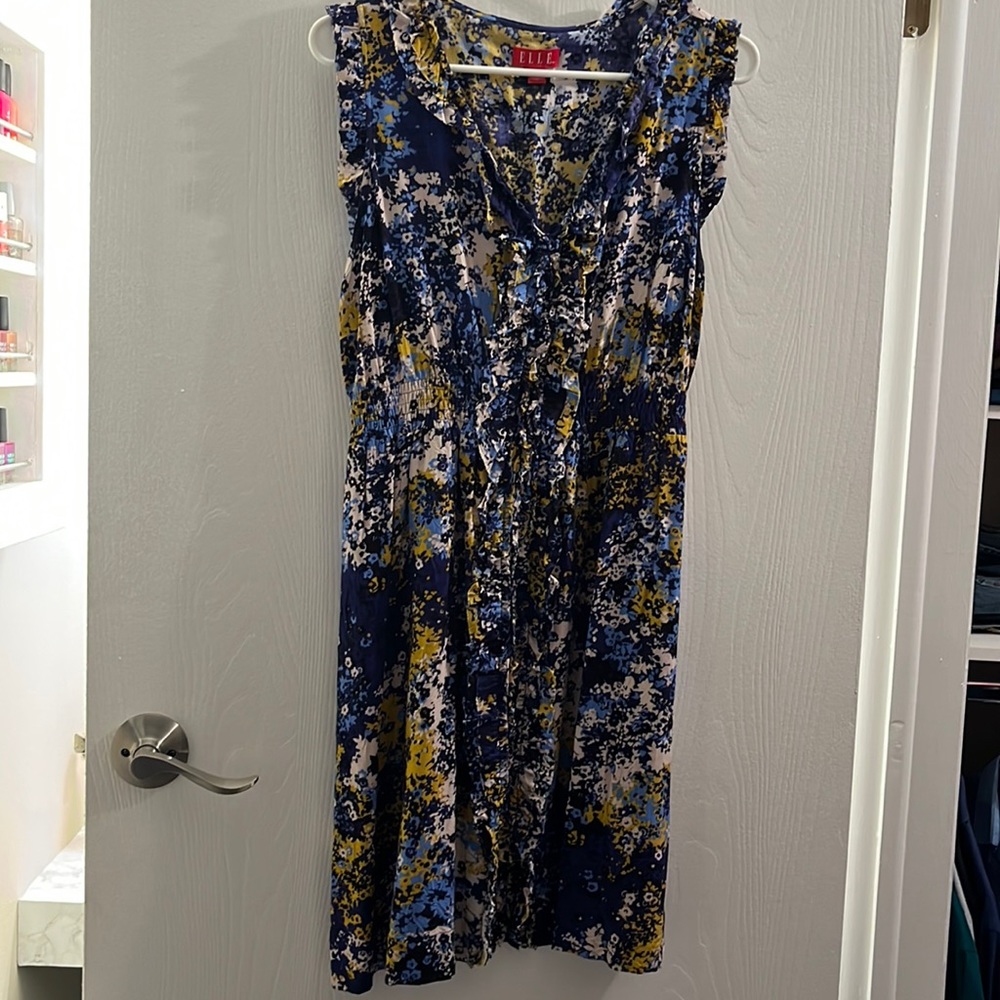 White, Yellow, and Blue Dress